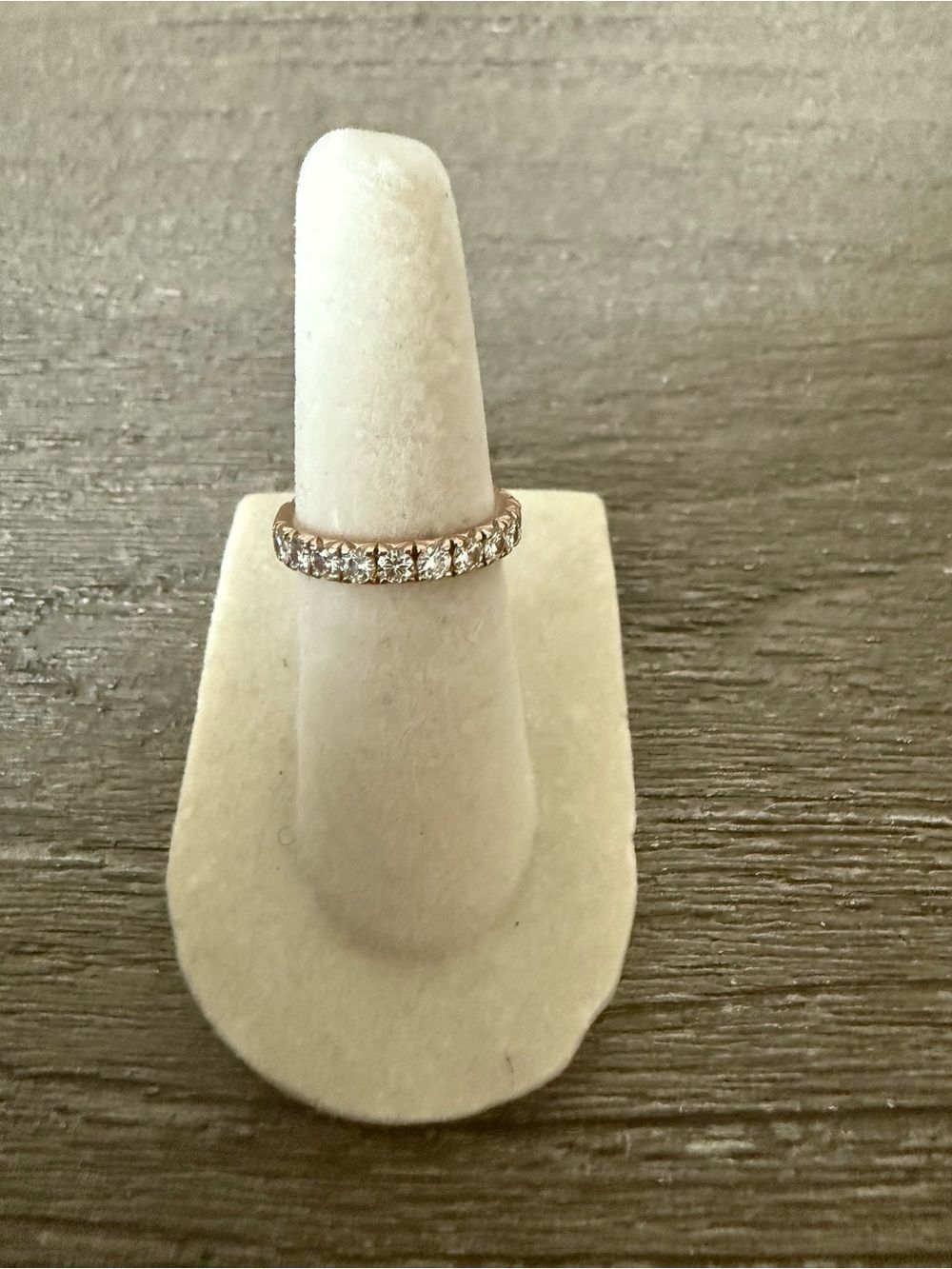 Charles & Colvard Forever One 0.90ctw French Pave Moissanite Band 14k Rose Gold — image 4 of 7